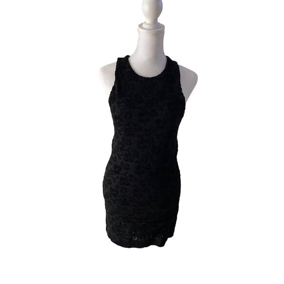 Free People Black Leopard Print Fitted Dress Size XS - Picture 2 of 5